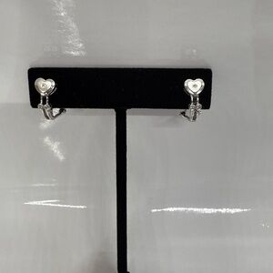 Chic Silver Heart and Anchor Earrings